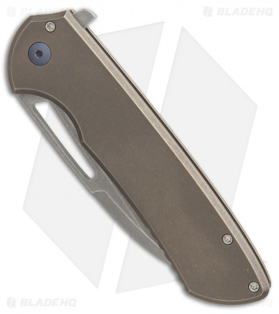 Ferrum Forge Les George Masterblaster Flipper Knife Slab Bronze Ti (3.6" SW)