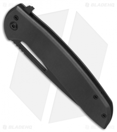 Ferrum Forge Stinger XL Frame Lock Knife Slab Full Blackout (4" Black)