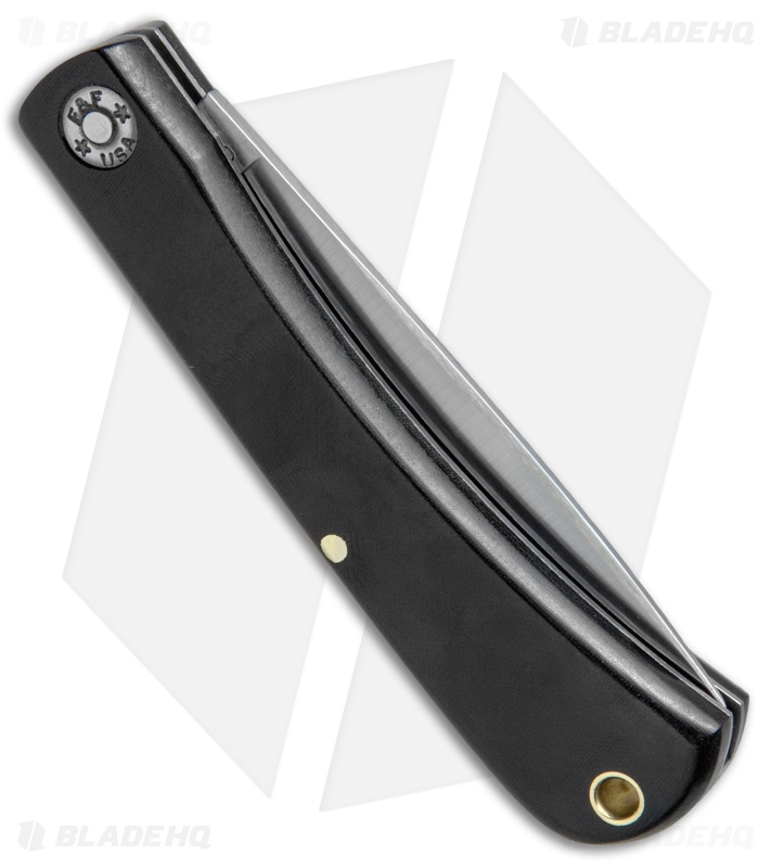 GEC #71 Farm & Field Bull Nose Slip Joint Work Knife Black Micarta (3.1" Satin)