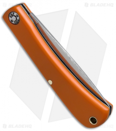 GEC #71  Farm & Field Bull Nose Slip Joint Work Knife Orange Delrin 3.1" 
