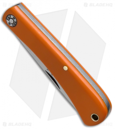 GEC #71  Farm & Field Bull Nose Slip Joint Work Knife Orange Delrin 3.1" 