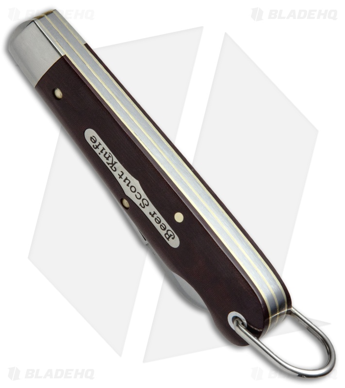 GEC 15 Tidioute Beer Scout Knife Club 3.5" Maroon Linen Micarta