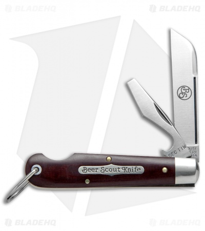 GEC #15 Tidioute Beer Scout Knife Club  3.5"  Maroon Linen Micarta 153216CL