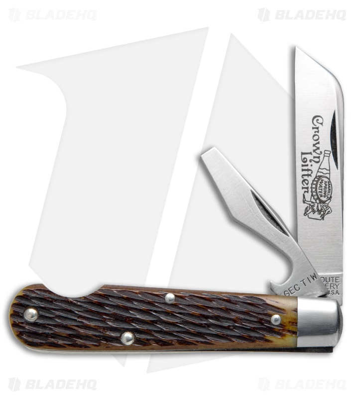 GEC #15 Tidioute Crown Lifter Boy's Knife 3.5" Yellow Jig Bone 153216CL 