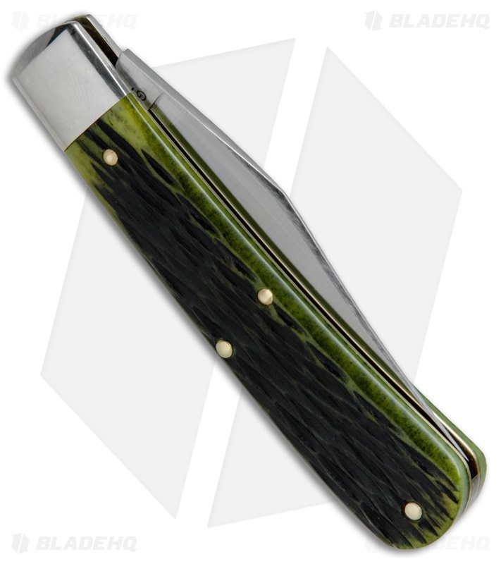 GEC #74 Tidioute  Stallion Pocket Knife 4.0" Spring Green Jigged Bone