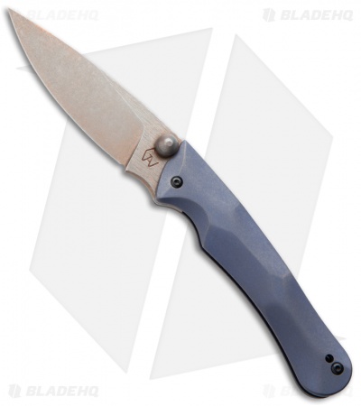 Gavko Custom Friction Folder Knife Blue Titanium (3" Cu SW)
