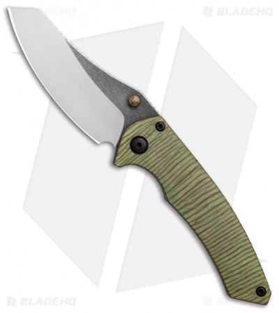 Gavko Custom Small Sixgill Frame Lock Knife Green Ti (3" Satin)