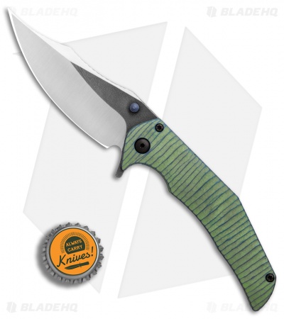 Gavko Custom Small Trasher Frame Lock Knife Sculpted Blue/Green Ti (3.5" Satin)