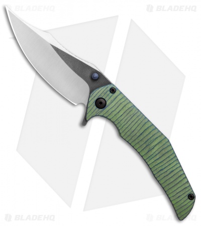 Gavko Custom Small Trasher Frame Lock Knife Sculpted Blue/Green Ti (3.5" Satin)