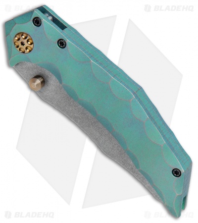 Gavko Custom Snubnose Frame Lock  Green Ti (3.6" Acid Stonewash)