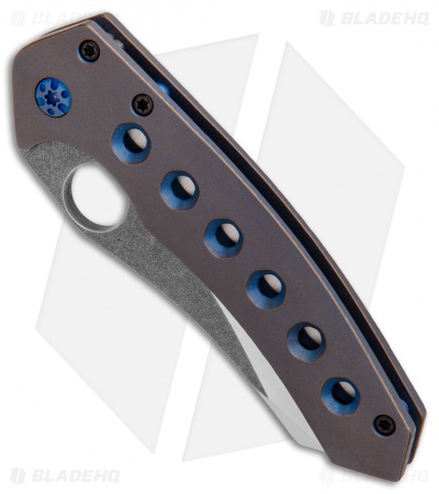 Gavko Custom Spydie Sixgill Frame Lock Knife Blue Ti (3.25" Satin)