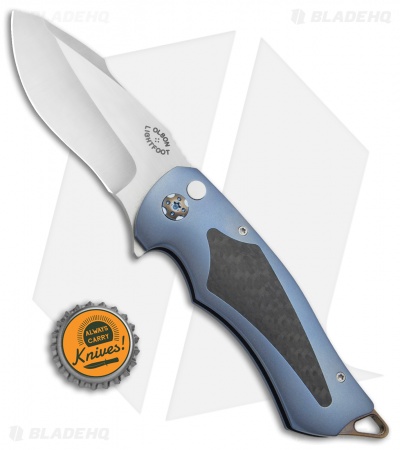 Greg Lightfoot Custom Outlaw Flipper Knife Carbon Fiber/Blue Ti (3.1" Satin)