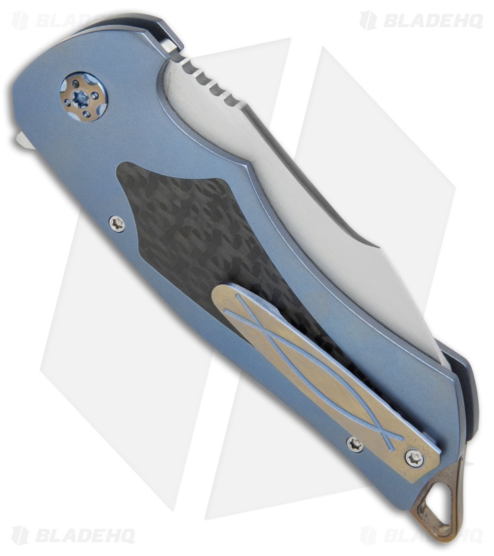 Greg Lightfoot Custom Outlaw Flipper Knife Carbon Fiber/Blue Ti