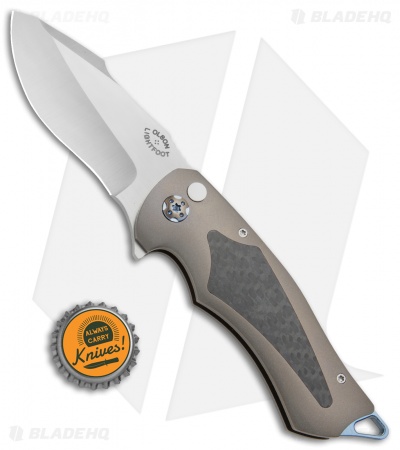 Greg Lightfoot Custom Outlaw Flipper Knife Carbon Fiber/Bronze Ti (3.1" Satin)