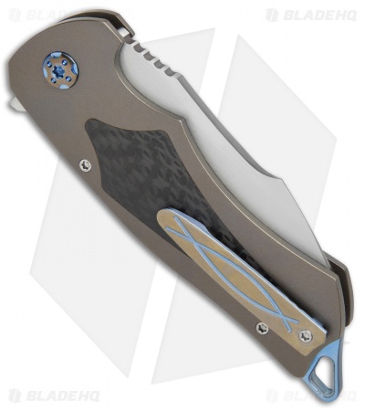 Greg Lightfoot Custom Outlaw Flipper Knife Carbon Fiber/Bronze Ti (3.1" Satin)