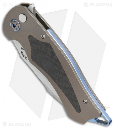 Greg Lightfoot Custom Outlaw Flipper Knife Carbon Fiber/Bronze Ti (3.1" Satin)