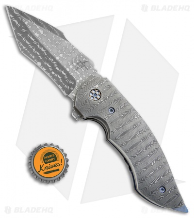 Greg Lightfoot Custom Pit Boss Flipper Knife Damascus (3.5" Damascus)