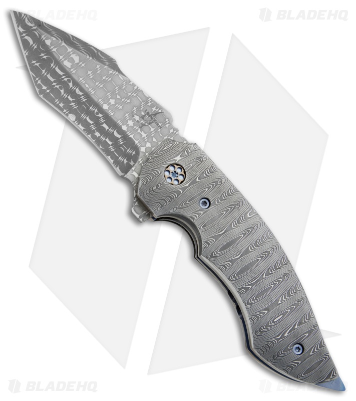 Greg Lightfoot Custom Pit Boss Flipper Knife Damascus (3.5" Damascus)