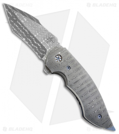 Greg Lightfoot Custom Pit Boss Flipper Knife Damascus (3.5" Damascus)