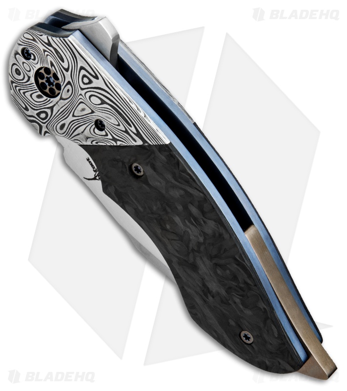 Greg Lightfoot Custom Pit Boss Knife Damascus/Carbon Fiber (3.5" Satin)