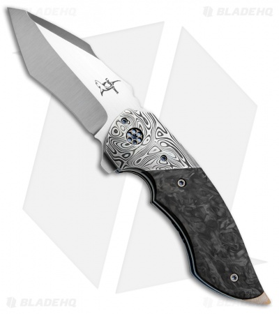 Greg Lightfoot Custom Pit Boss Knife Damascus/Carbon Fiber (3.5" Satin)