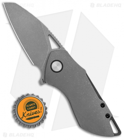 Grissom Knife and Tool Riverstone Frame Lock Knife Ti/Black Accents (2.5" SW)