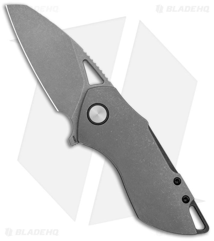 Grissom Knife and Tool Riverstone Frame Lock Knife Ti/Black Accents (2.5" SW)