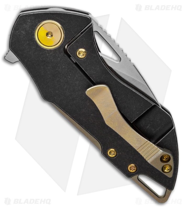 Grissom Knife and Tool Riverstone Frame Lock Knife Black Ti/Bronze (2.5" Satin)