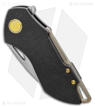 Grissom Knife and Tool Riverstone Frame Lock Knife Black Ti/Bronze (2.5" Satin)