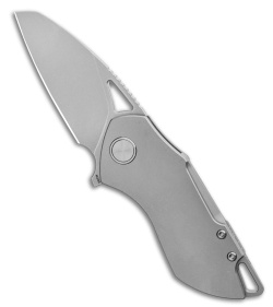 Grissom Knife and Tool Riverstone Frame Lock Knife Gray Titanium (2.5" SW)