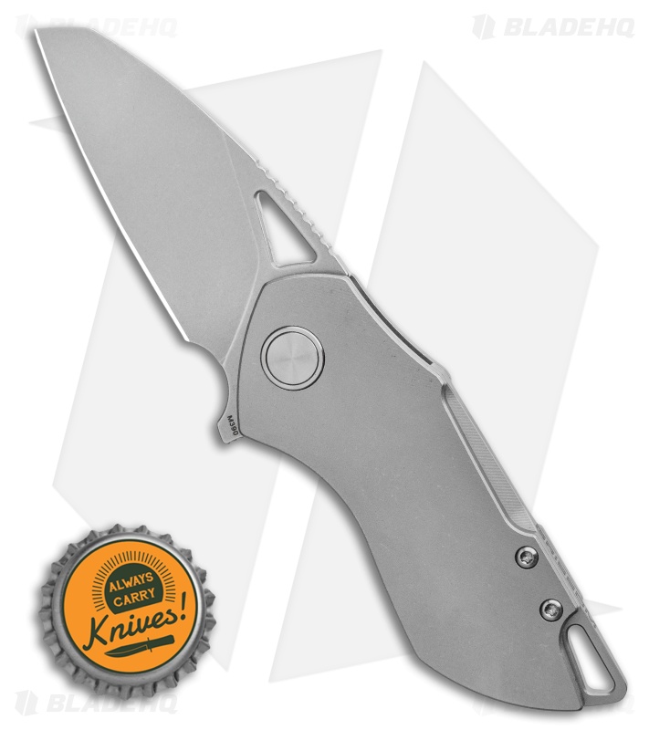 Grissom Knife and Tool Riverstone Frame Lock Knife Gray Titanium (2.5" SW)