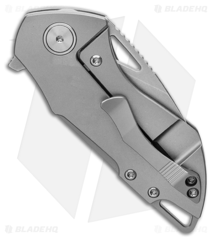 Grissom Knife and Tool Riverstone Frame Lock Knife Gray Titanium (2.5" SW)
