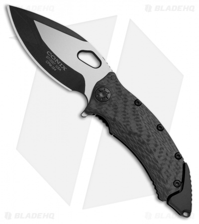 Guardian Tactical Conix Flipper Knife Carbon Fiber (3.5" Two-Tone) 82211