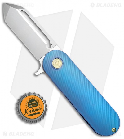 HEAdesigns Antidote Flipper Frame Lock Knife Blue Titanium (2.625" Bead Blast) 