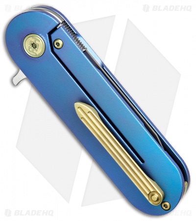 HEAdesigns Antidote Flipper Frame Lock Knife Blue Titanium (2.625" Bead Blast) 