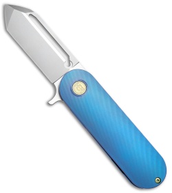 HEAdesigns Antidote Flipper Frame Lock Knife Blue Titanium (2.625" Bead Blast) 