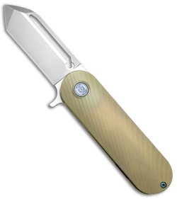 HEAdesigns Antidote Flipper Frame Lock Knife Gold Titanium (2.625" Bead Blast) 