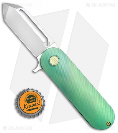HEAdesigns Antidote Flipper Frame Lock Knife Green Titanium (2.625" Bead Blast) 