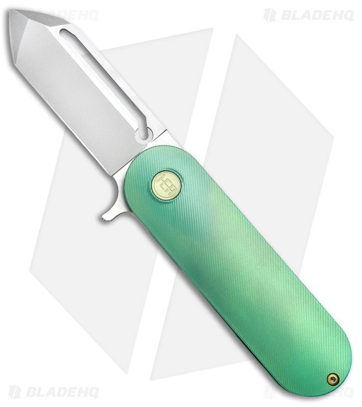HEAdesigns Antidote Flipper Frame Lock Knife Green Titanium (2.625" Bead Blast) 