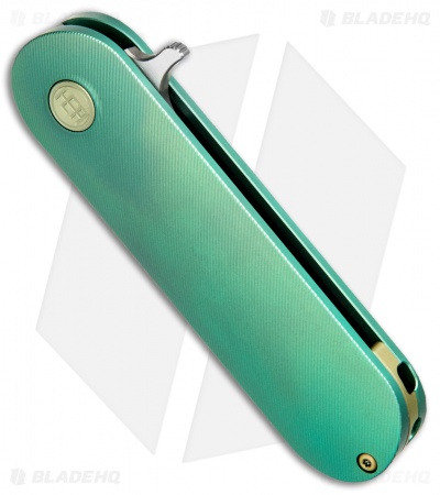 HEAdesigns Antidote Flipper Frame Lock Knife Green Titanium (2.625" Bead Blast) 