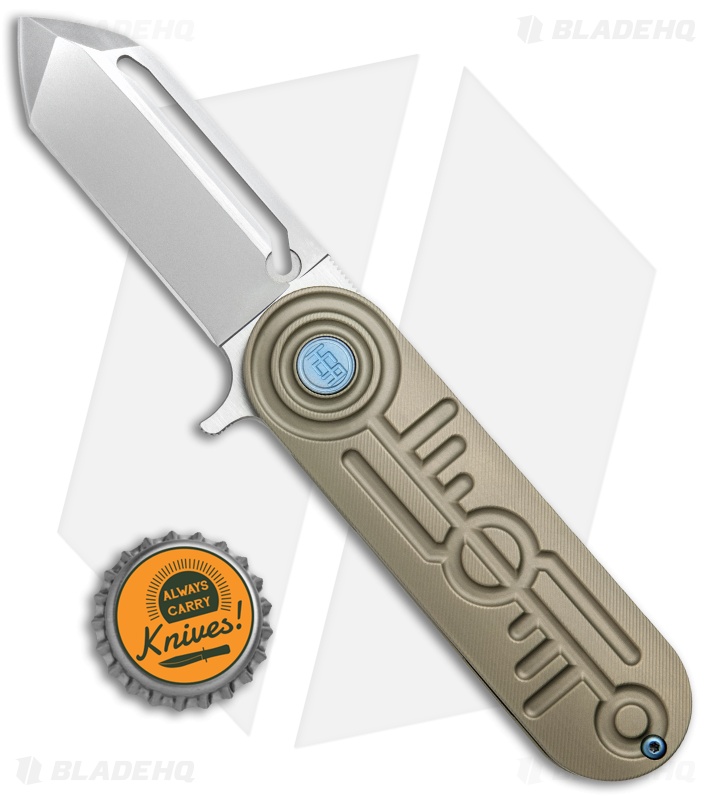 HEAdesigns Poison Flipper Frame Lock Knife Bronze Titanium (2.625" Bead Blast)