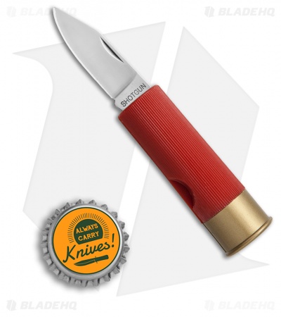 HallMark Shotgun Shell Slip Joint Knife Red (1.75" Satin)