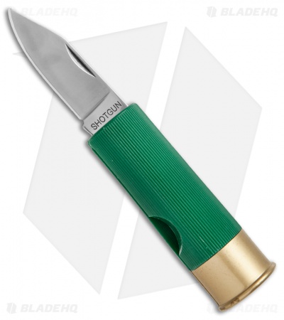 HallMark Shotgun Shell Slip Joint Knife Green (1.75" Satin)