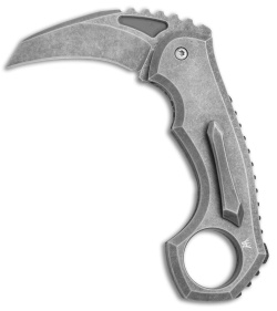 HavocWorks Reaver Karambit Frame Lock Knife Titanium (2.625" Acidwash)