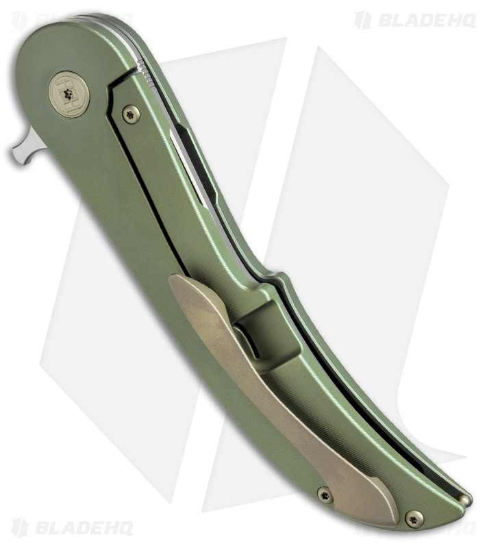 HEAdesigns Equilibrium Frame Lock Knife Green Titanium (3.9" Two-Tone)