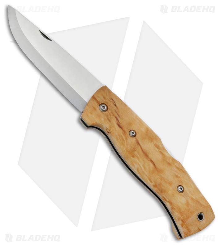 Helle Bleja Lockback Folding Knife Curly Birch (3.3" Satin)