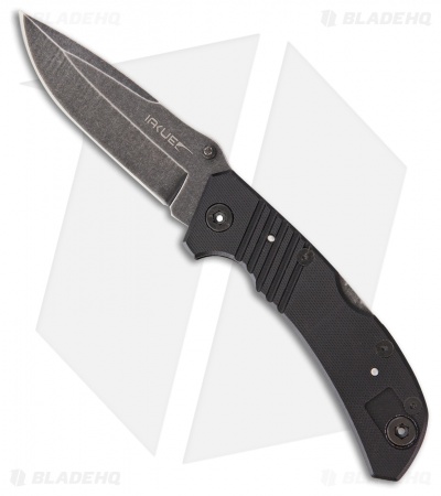 IAKUE Scout Lockback Knife Black G-10 (3.5" Black Stonewash) IA11012
