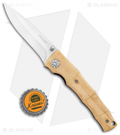 IAKUE Skorpion Liner Lock Knife Bamboo (3.5" Satin) IA11102 