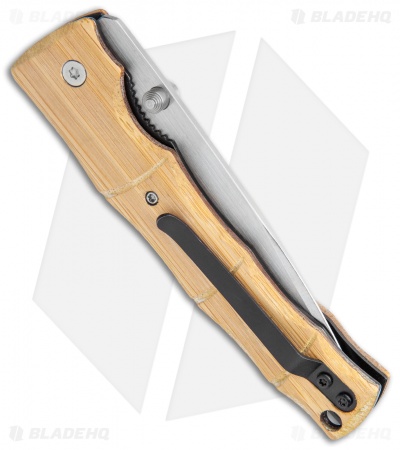 IAKUE Skorpion Liner Lock Knife Bamboo (3.5" Satin) IA11102 