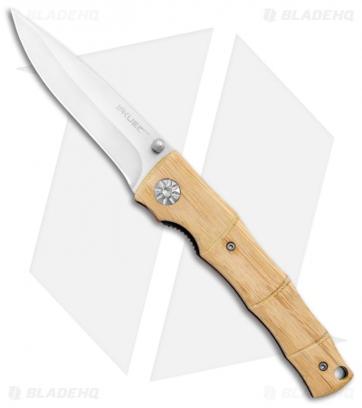 IAKUE Skorpion Liner Lock Knife Bamboo (3.5" Satin) IA11102 